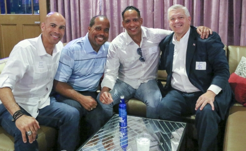 1989 Dwight Robinette, Ryan Mire, and Mark Smith with former coach Kevin Avin