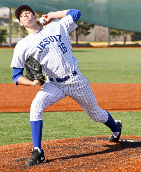 Senior southpaw Will North, along with reliever Christian Latino, pitched a combined no-hitter Friday night, April 12 against the West Jeff Buccaneers at John Ryan Stadium. 