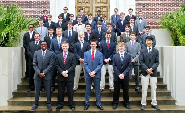 The honorees assembled on the front steps of the school’s main entrance prior to Ring Mass on Saturday, September 14.