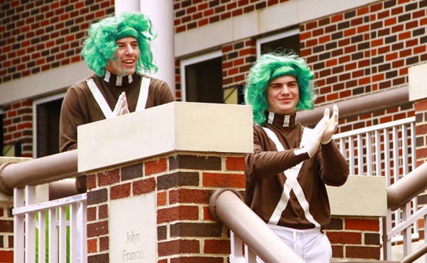He may have been dressed like an Oompa Loompa, one of Willy Wonka's drone-like workers for Welcome Week, but new Student Council President Christopher Dupre (right) is eager to lead by example, doing the hard work to make the year a successful one.