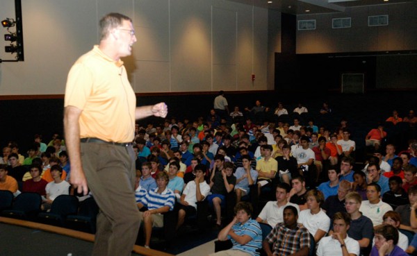 Proactive Coaching partner Rob Miller presents to Jesuit students in August 2012. 