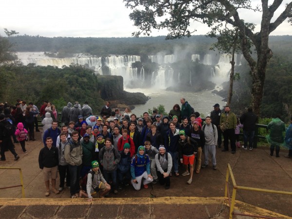 While in South America, the pilgrims toured several historic Jesuit sites, including the town of Foz do Iguacu, the site of the Iguacu Falls, one of nature's most splendid marvels. Photo by Mr. Jeremy Reuther.