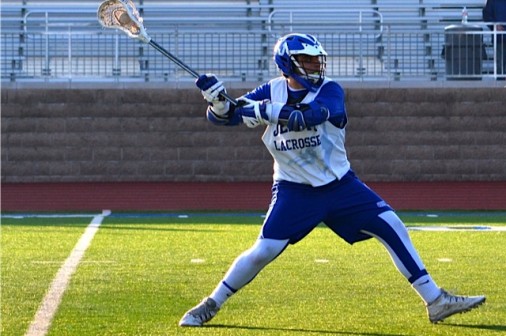 Senior attack Arman Alizadeh fires a bullet from 17 feet to give the Jays a score during a two-day tournament in Dallas, Texas.