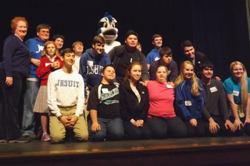 Members of the Jesuit Philelectic Society and the Children's Miracle League performed in the auditorium on Friday, Feb. 7, 2014. 