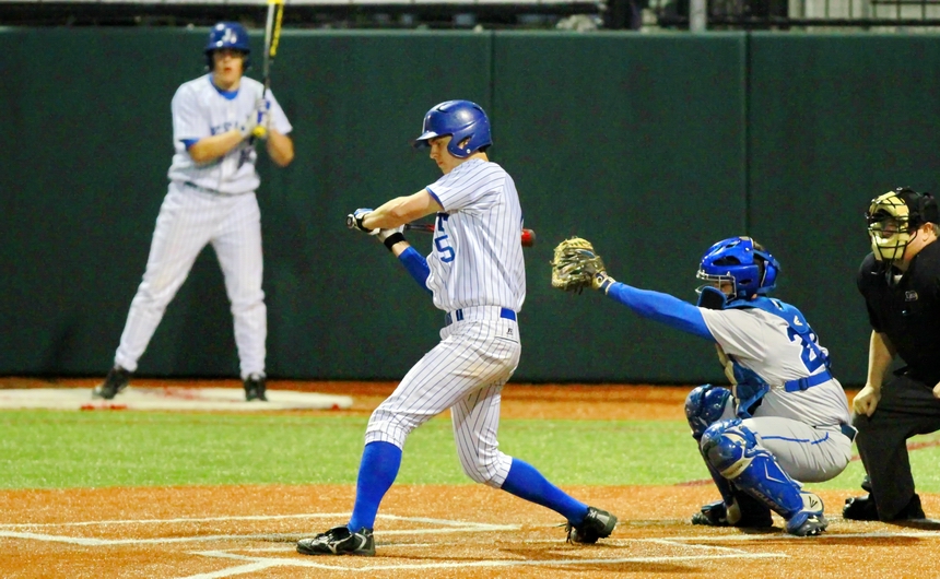 Stephen Sigle hit a solo home run in Jesuit's game against West Ouachita on Friday, March 21. Sigle, shown here batting against Jesuit Tampa, laced a pitch over the left field fence in the game against the Chiefs, marking the first Jesuit player to hit a home run in a prep contest at John Ryan Stadium.