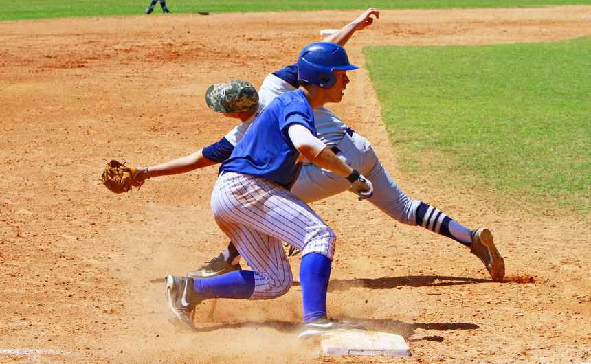 Scott Crabtree slides safely into 3rd for a bases-loaded triple in the bottom of the 7th inning as Retif Oil stays alive in the American Legion's S.E. Regional Tournament with an 11-3 win over Gauthier-Amedee on Sunday morning, July 6 at Kirsch-Rooney Stadium.