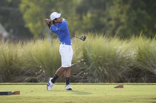 Junior Carlo Carino, pictured above at an earlier match, shot a 36 to help the Jesuit golf team beat Bro. Martin on Tuesday, April 7, at Lakewood Golf Club. 