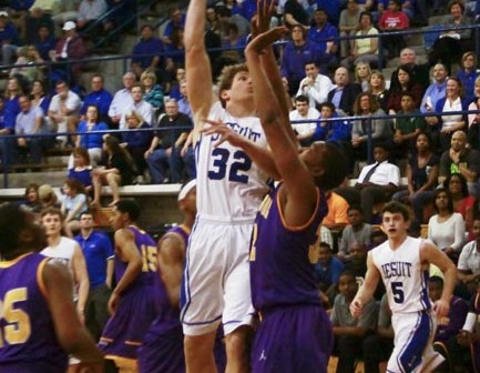 The Jays will need solid play from seniors Trey LaForge, Paul Kohnke, and Foster Moreau, pictured here against St. Augustine last year, to knock off the Purple Knights.