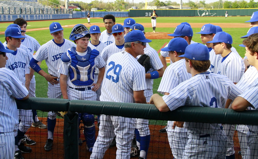 Coach Joey Latino and the 2015 varsity Blue Jays open District 5A play Wednesday, March 25 against St. Augustine at RBI Field (formerly Wesley Barrow Stadium) near Southern University. First pitch is 6 p.m.