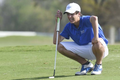 Junior Grant Glorioso shot a 34 on Monday, March 16, to help his Blue Jays nail Newman at Lakewood Golf Club.