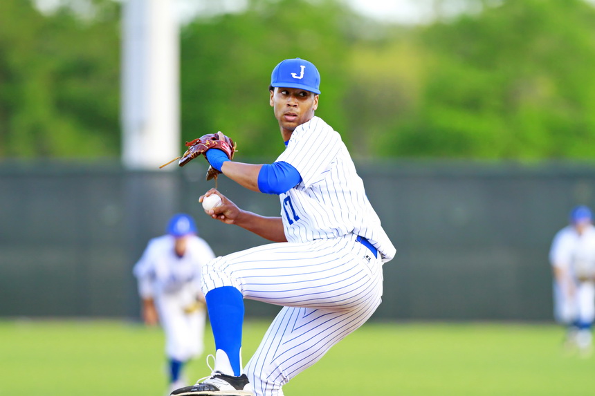 Myles Blunt turned in a stellar performance on the mound in the Jays' opening district game against St. Augustine.