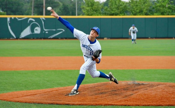 Jack Burk pitched five innings, giving up two hits and striking out five Tigers. The win improved his record to 5-0.