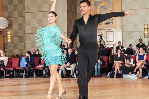 Taylor Schoen and Osman Torres strike a pose in the Mid Atlantic Championships (photo courtesy EnMotion Photography).