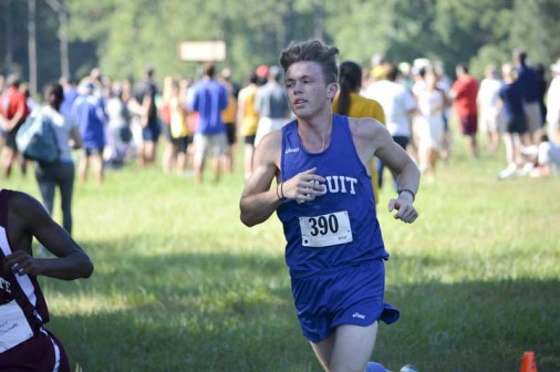 Senior John Nimmo posted the Jay's best time of the day, crossing the line after a three-mile run in brutal heat  in 17:50.