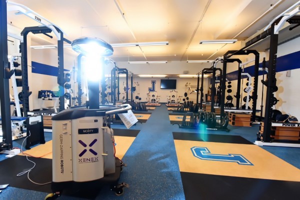Jesuit is the first high school in the U.S. to regularly use the Xenex Germ-Zapping robot, named Morty, which represents a generous donation from Blue Jay alumnus Joseph Authement '97.