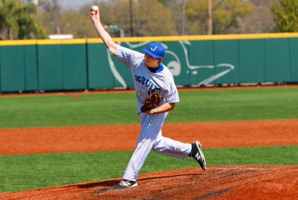 Hayden Fuentes started for the Jays in Saturday morning's game against St. Thomas Catholic of Houston.