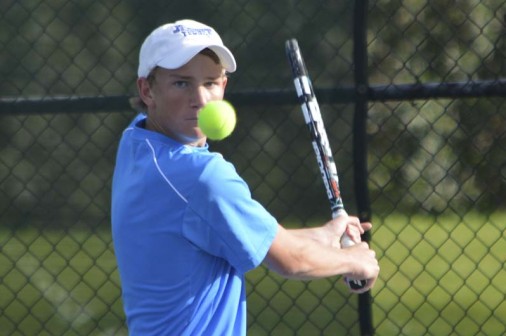 Junior Trey Hamlin picked up wins at Line 4 singles and Line 2 doubles as the tennis team improved to 6-0 in dual meet play with a win over Country Day.