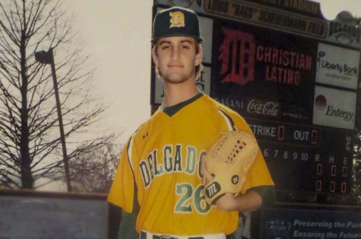 Christian Latino '14, who played baseball for Jesuit, is now pitching for the Delgado Dolphins.