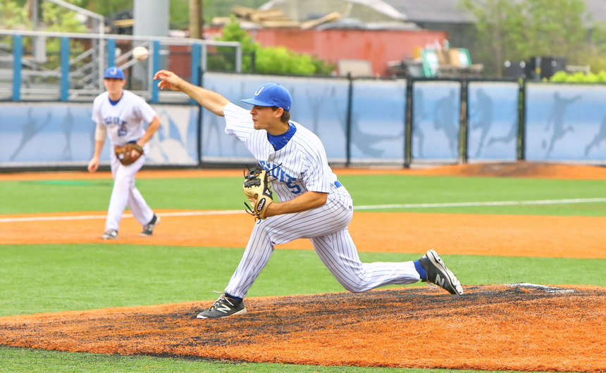 Brandon Briuglio pitched a complete game shutout against St. Thomas Aquinas on Saturday, April 16. He allowed three hits, walked a batter, and struck out six.