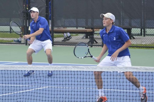 One of the biggest threats to the Niehauses at state comes from within their own team. Senior Brandon Beck and junior Trey Hamlin defeated the Niehauses in the regional finals on April 19 by a score or 2-6, 6-4, 6-4.