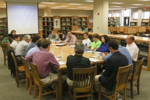 The morning round-table discussion focused on the attributes of good student leadership at Jesuit.