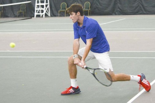 Senior Graham Buck was a bright spot on an otherwise difficult Friday night for the Blue Jay tennis team, winning 15 games and dropping only nine.