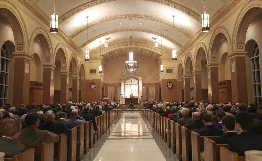 Students and their grandparents filled the chapel for the annual Grandparents' Day Mass.
