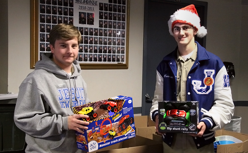 MCJROTC Leads RecordBreaking "Toys for Tots" Drive Jesuit High School of New Orleans