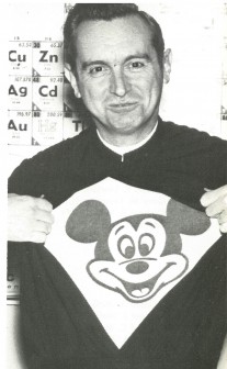 Fr. O'Neal shows his lighter side during chemistry class in 1971.