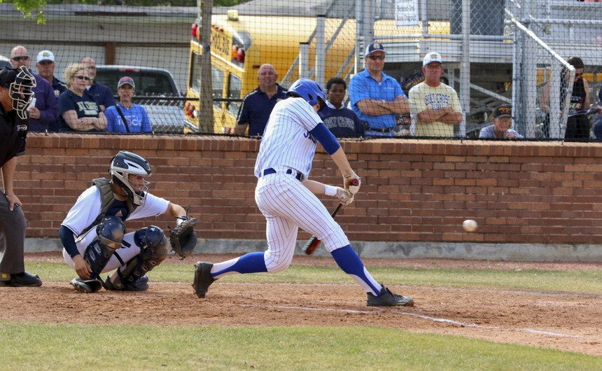 The sacrifice fly by senior Marshall Lee (10) in the top of the second drove in the only Blue Jay run of the game.