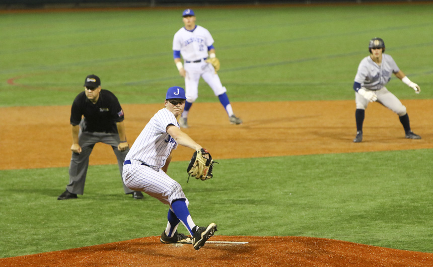Senior left-hander Davis Martin (1) pitched 5 1/3 innings, striking out five batters and allowing only two runs.
