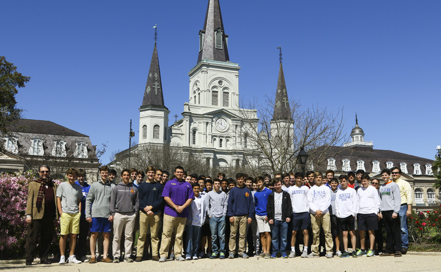 More than 50 students in Mr. Wade Trosclair's western civilization classes seized the opportunity to visit the French Quarter and learn about New Orleans history.