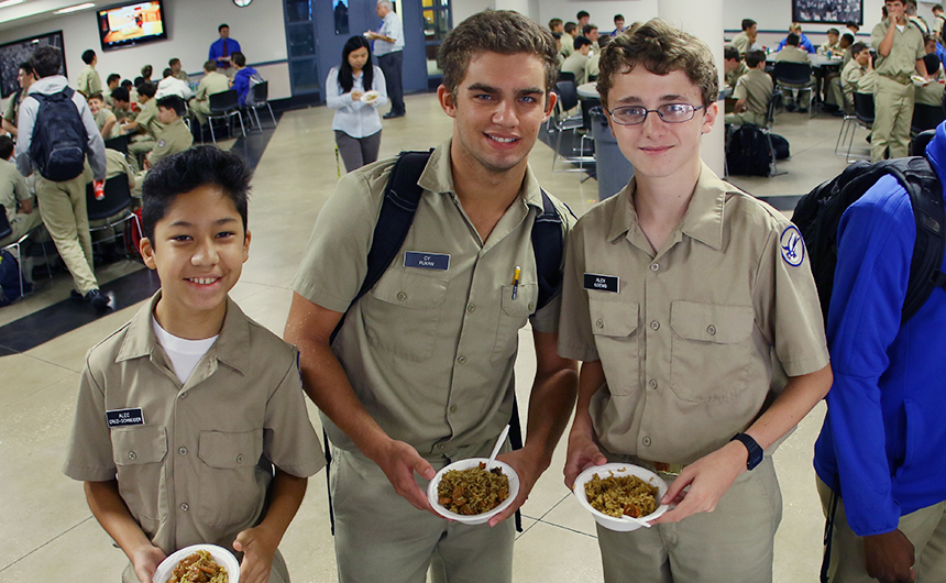 New Jays and Their Big Brothers Enjoy Jambalaya Lunch