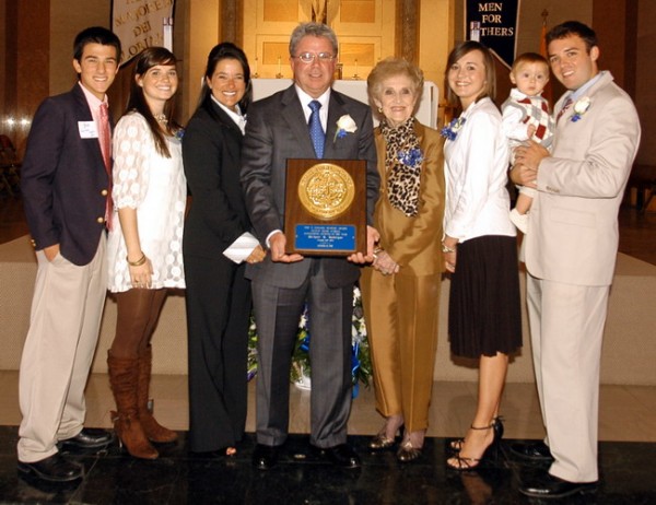 Mike with his family at the 2007 Homecoming Mass & Brunch, where he was honored with the F. Edward Hebert Award, given to the Outstanding Alumnus of the Year
