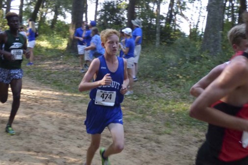 Jack Wallace was the third Jesuit runner to cross the finish line in the Gulf Coast Stampede on Saturday, Sept. 23 in Pensacola, Florida. He also posted the third highest time among the 48 freshmen in the 313-person varsity field (photo courtesy Tiger Team).