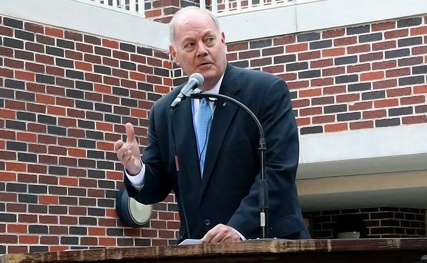 Alumnus of the Year Jack Laborde ’67 Inspires Jays at Morning Assembly