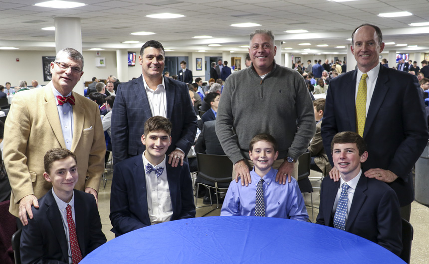 From left: George Martin and his father, Hamilton; Sully Parent and his father, Shawn; Connor Kulivan and his father, Michael; and Matthew Knight and his father, Vinson