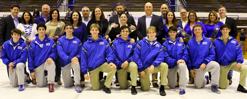 The Blue Jay Wrestling senior class of 2018 and their loving parents