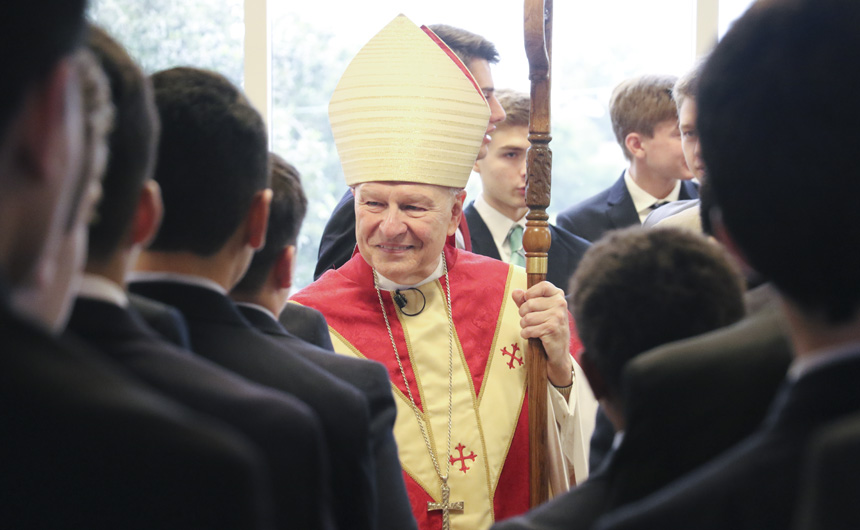 Archbishop Aymond Visits Jesuit for Mass of the Holy Spirit