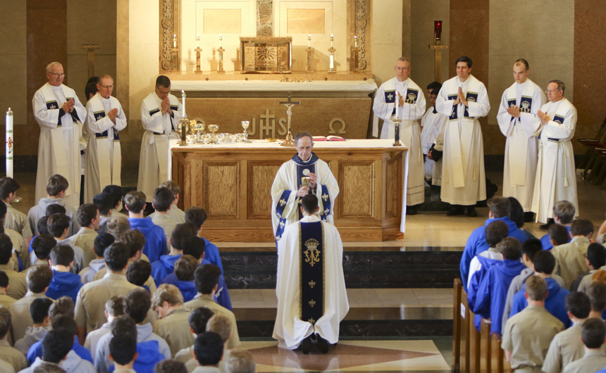 Fr. John Brown, S.J., Professes Final Vows at the Last All-School Mass ...