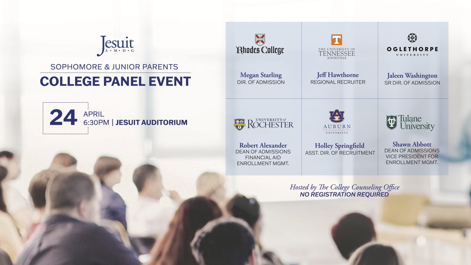 College Panel Event for Sophomores & Juniors | Jesuit High School of ...