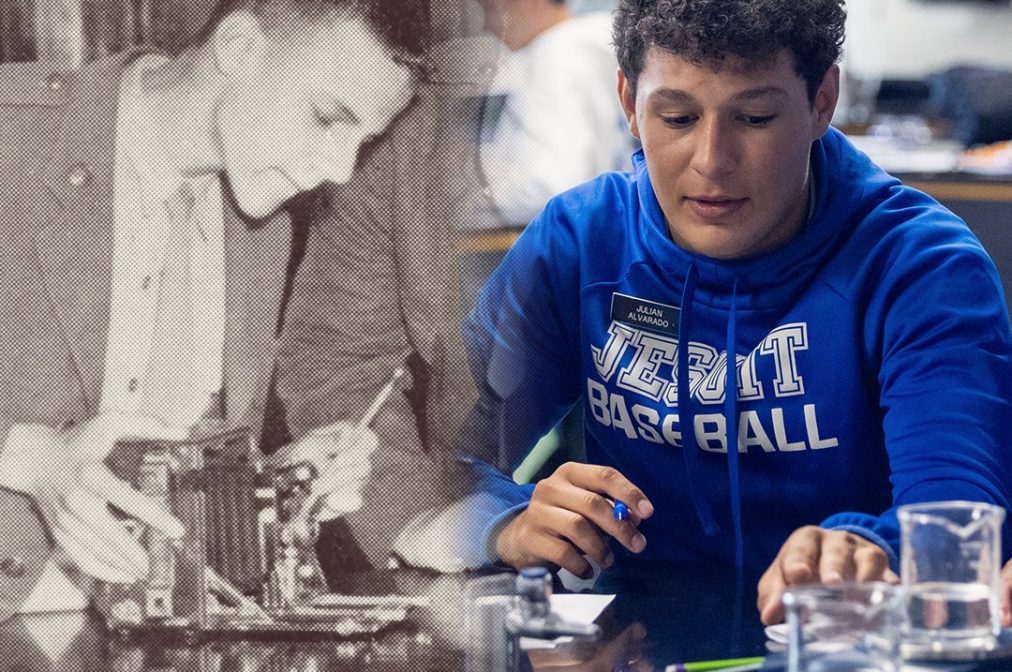 Some places measure time in years. Others measure it in footsteps.

One hundred years ago today, Blue Jays walked onto a new campus and took their seats for the first day of classes at Carrollton & Banks. After nearly 80 years of Jesuit education in New Orleans, the opening of the Carrollton Avenue campus marked the beginning of a new chapter in the school’s history.

It was a different New Orleans. Students typically made their way to the new Mid-City campus by streetcar, and a year of tuition cost $80. The buildings were new, the neighborhood looked different, and the century of history now associated with Carrollton & Banks had yet to be written.

The campus has changed with them. New buildings have risen, the cafeteria has been renovated, and spaces for prayer, study, athletics, and community have been transformed to serve new generations of Blue Jays. About the only things that seem untouched are those stairwells, still carrying students from one floor to the next just as they did a century ago.

Yet amid all that change, something far more important has endured: the mission.

Since 1847, each generation has arrived at Jesuit to begin its own journey. Young men become Blue Jays, formed in faith, challenged through rigorous study, and prepared for lives of service to others.

The campus at Carrollton & Banks stands today as both a link to Jesuit’s past and a home for its future. Within century-old walls, the work that began long before the move to Carrollton Avenue continues: forming young men of faith and men for others.

A century of footsteps. A century of stories.

And today, another generation adds its own.

Today, we celebrate 100 years on Carrollton & Banks, 1926 – 2026.

#AMDG  #BlueJays
